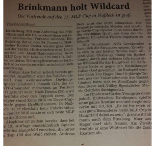 Wildcard für Nils Brinkmann